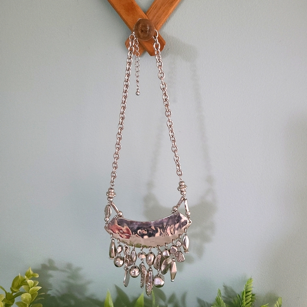 Silver Boho Statement Necklace